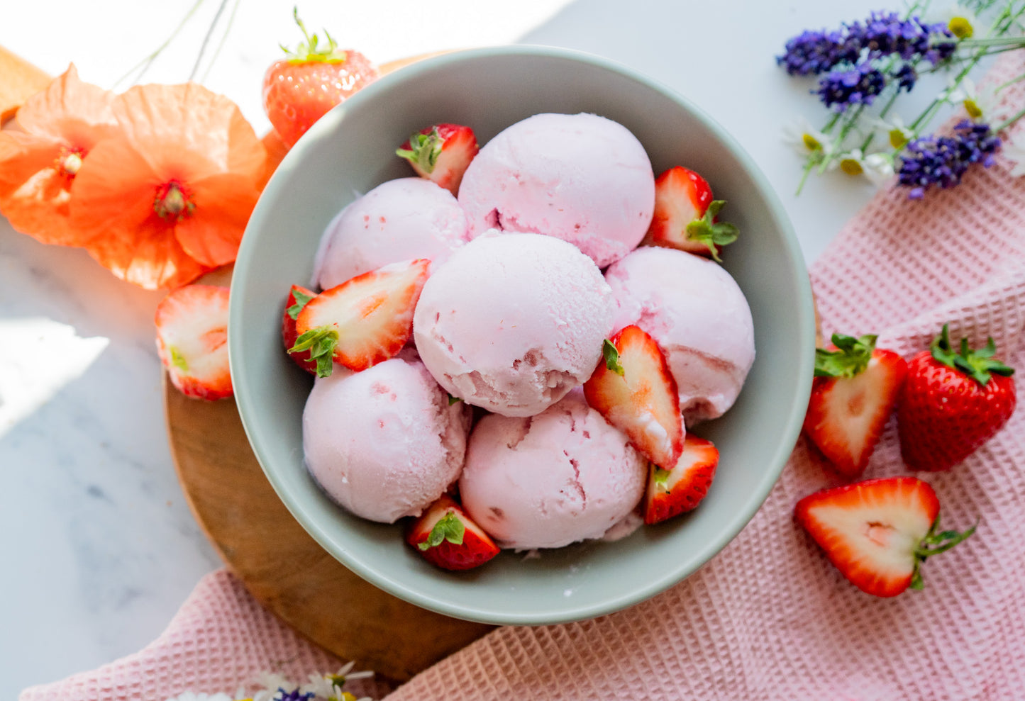 Plant Based Strawberry Ice Cream