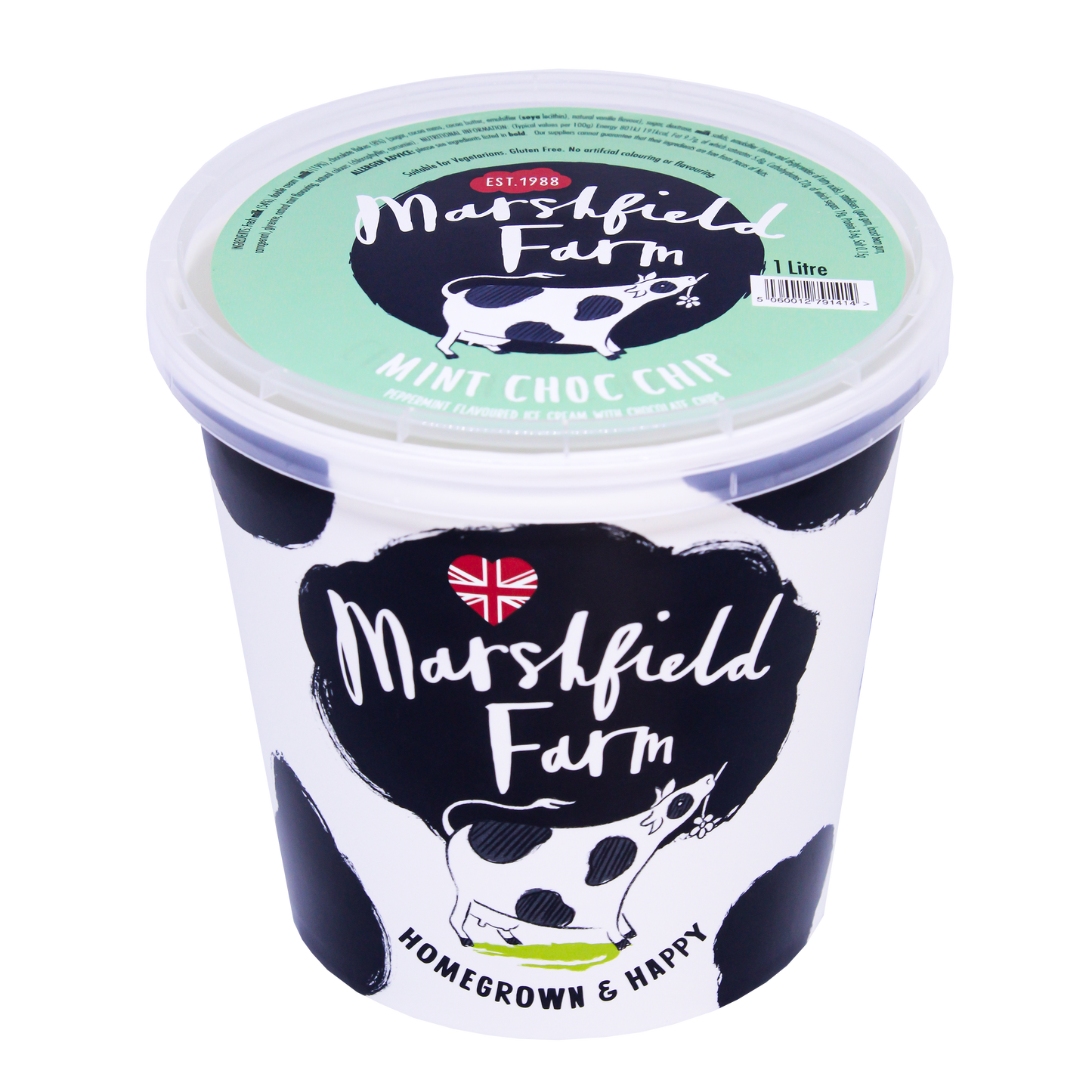 Marshfield Farm Mint Choc Chip Ice Cream 1 Litre Tub