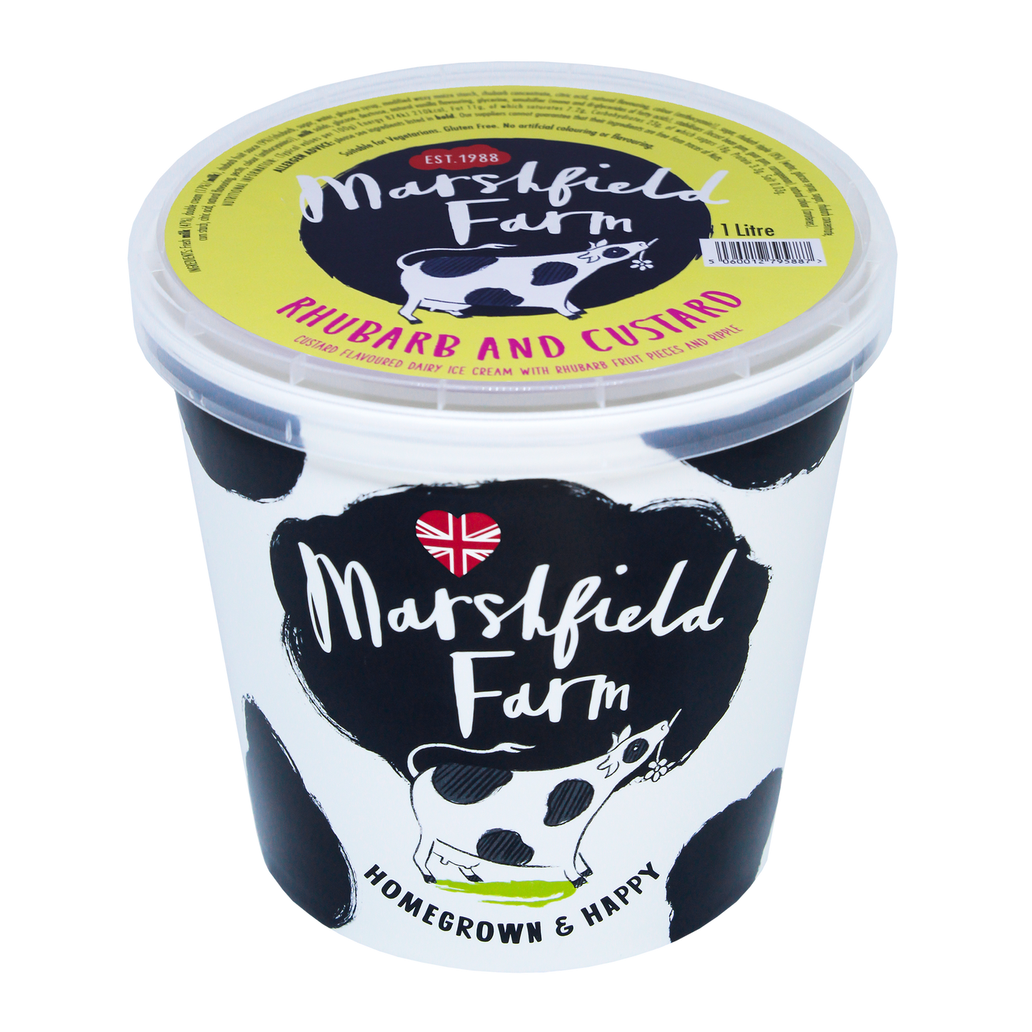 Marshfield Farm Rhubarb and Custard Ice Cream 1 Litre