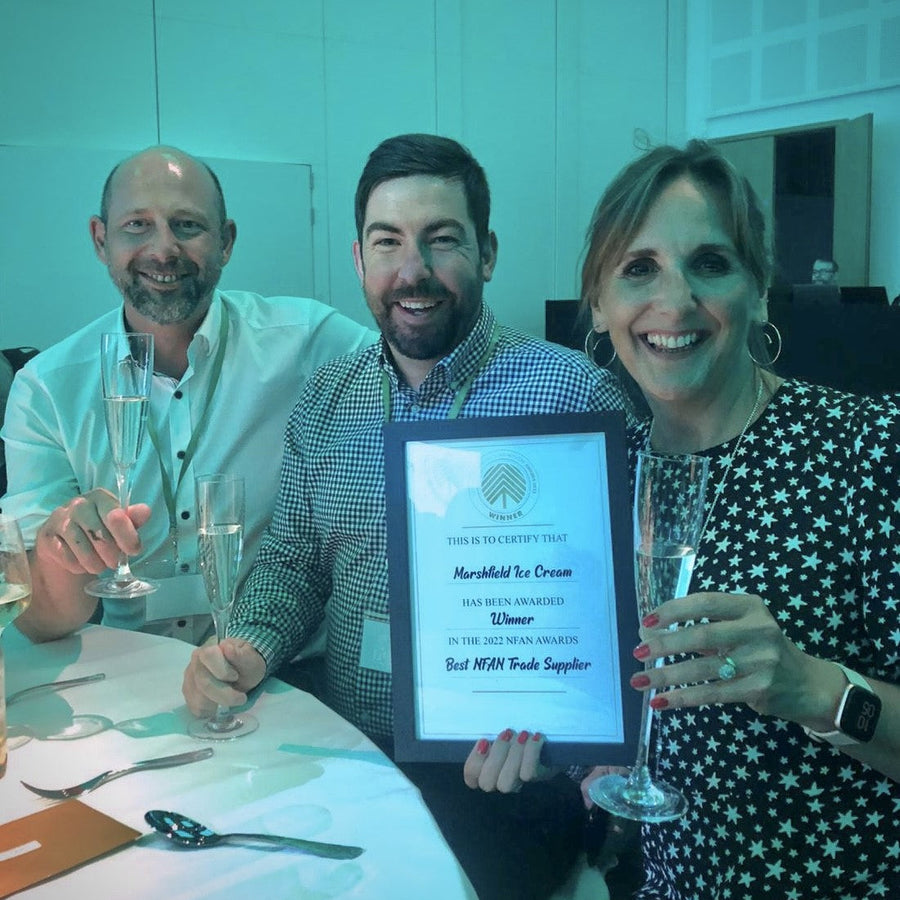 Dawn, Dan and Dan celebrating NFAN award