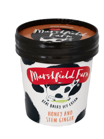 Marshfield Farm Honey and Stem Ginger Ice Cream 125ml Tub