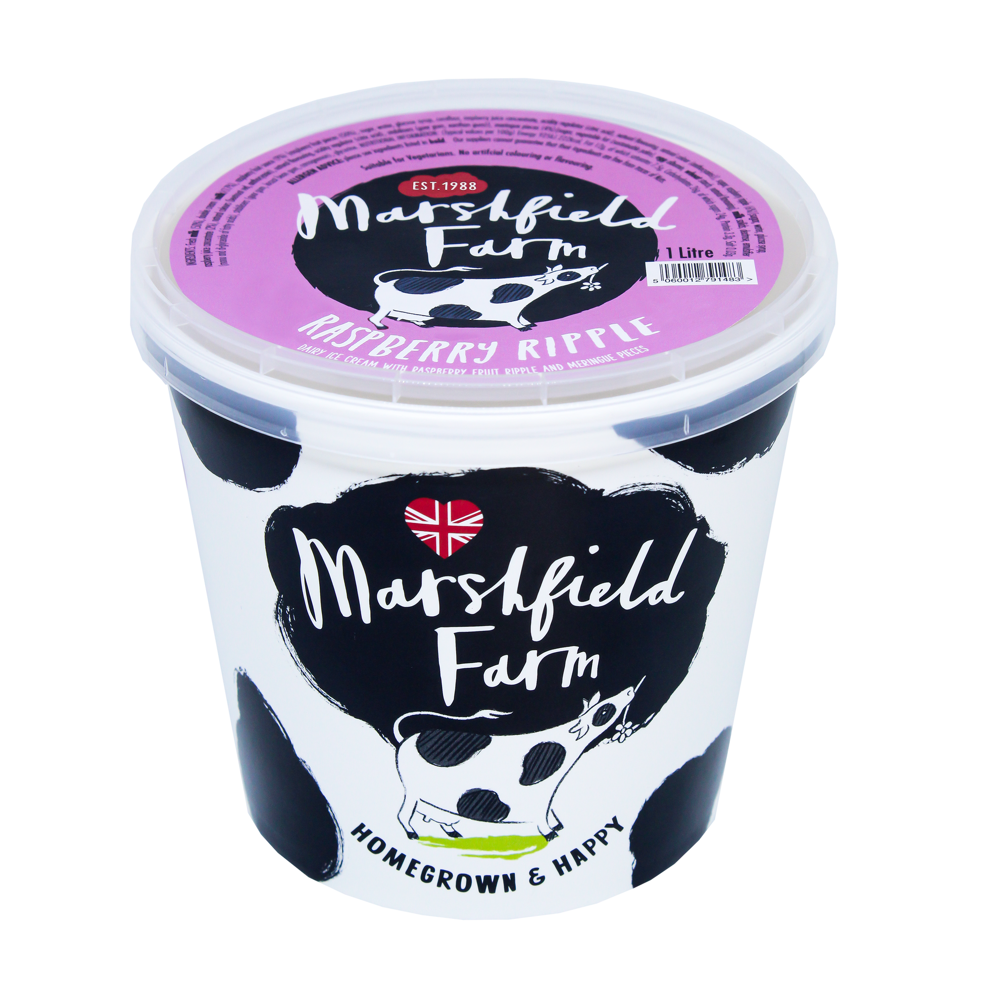 Marshfield Farm Raspberry Ripple Ice Cream 1 Litre Tub
