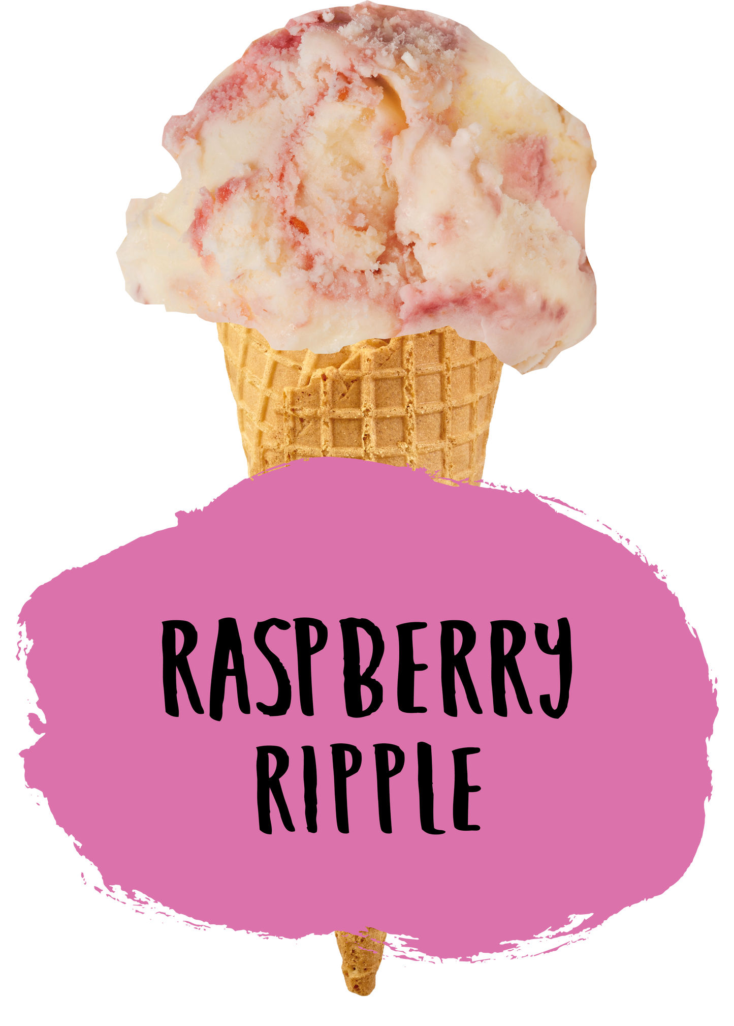 Marshfield Farm Raspberry Ripple Ice Cream Cut out Cone
