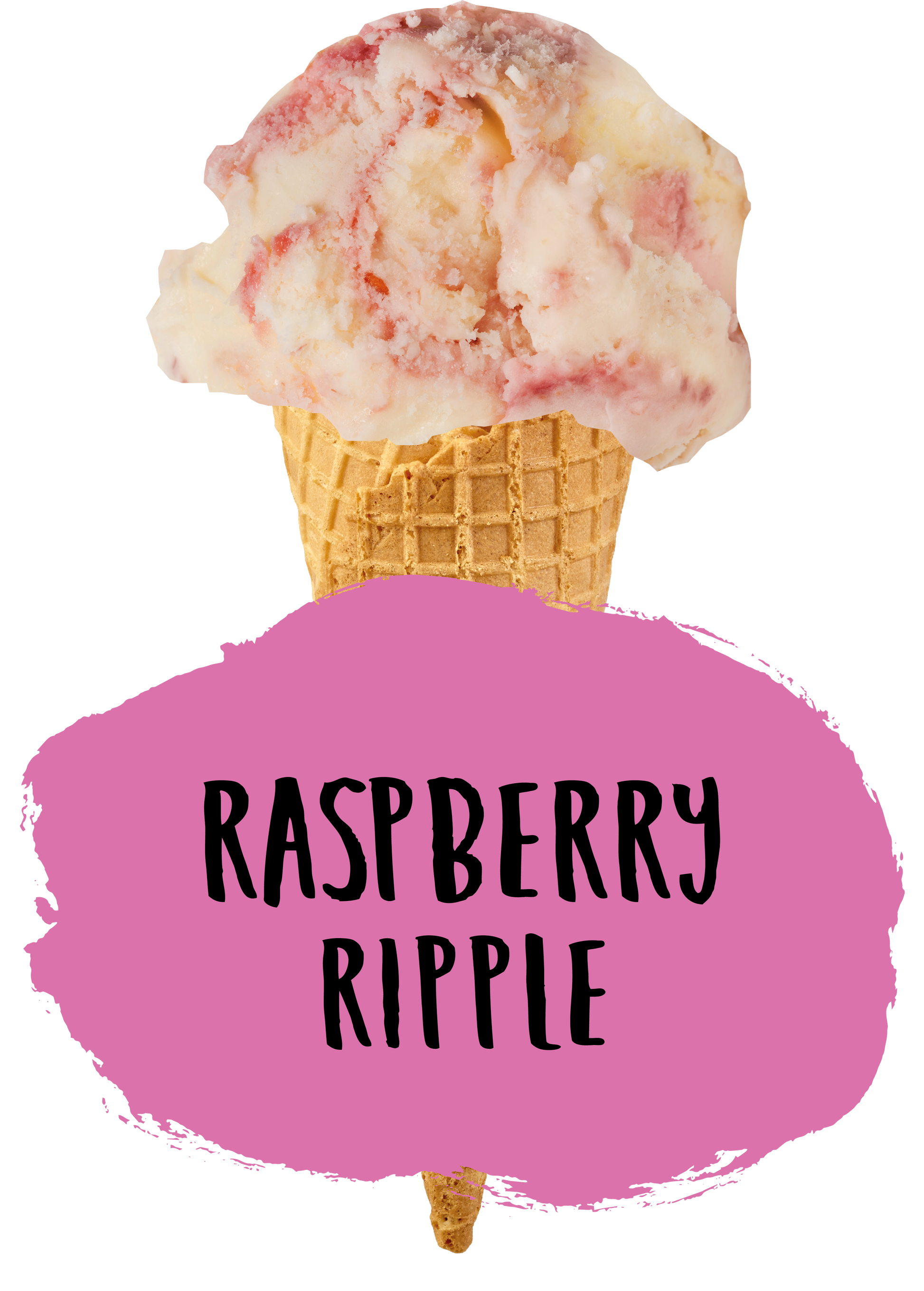 Marshfield Farm Raspberry Ripple Ice Cream Cut out Cone