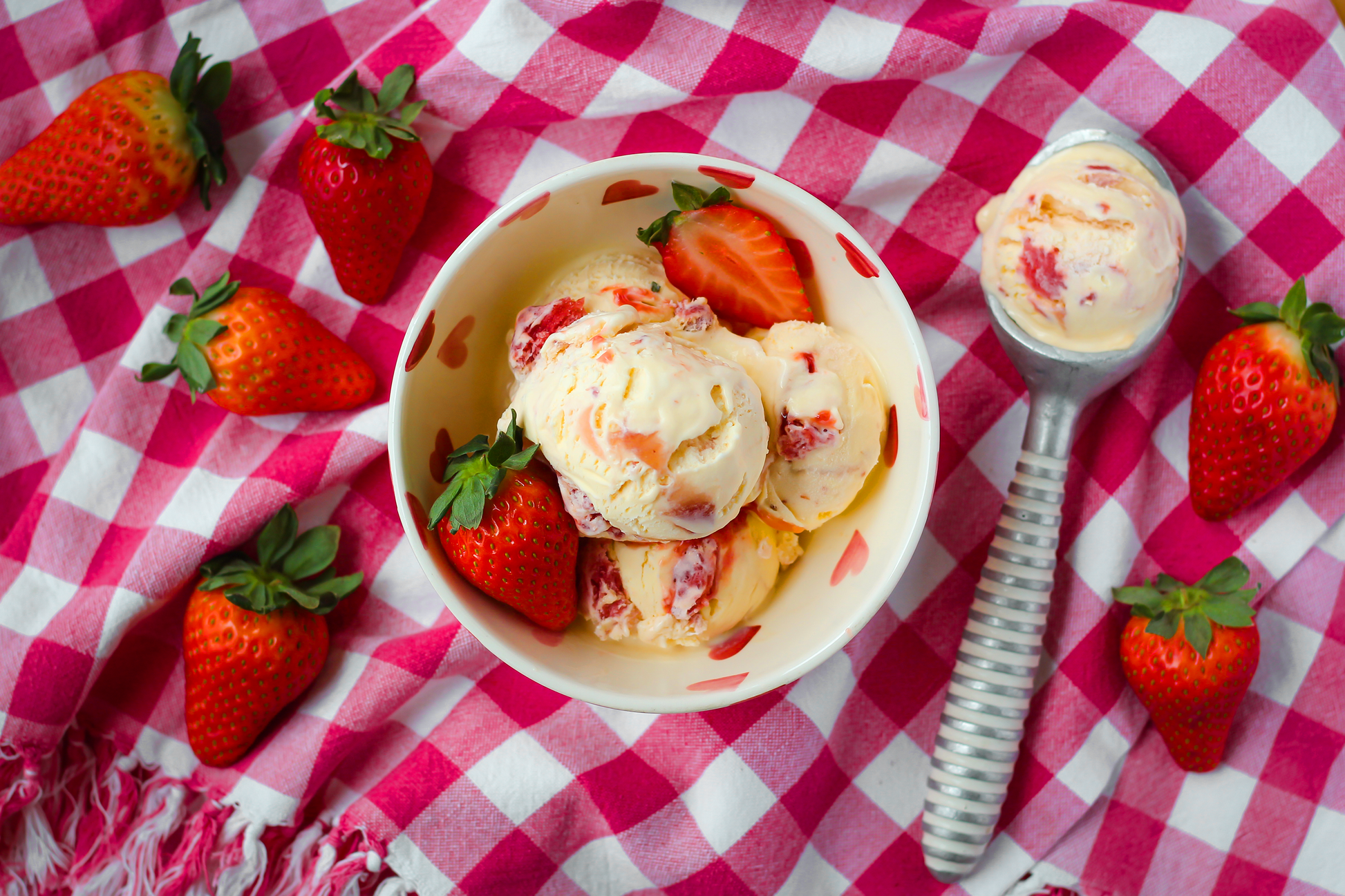 Marshfield Farm Strawberries in Clotted Cream Ice Cream