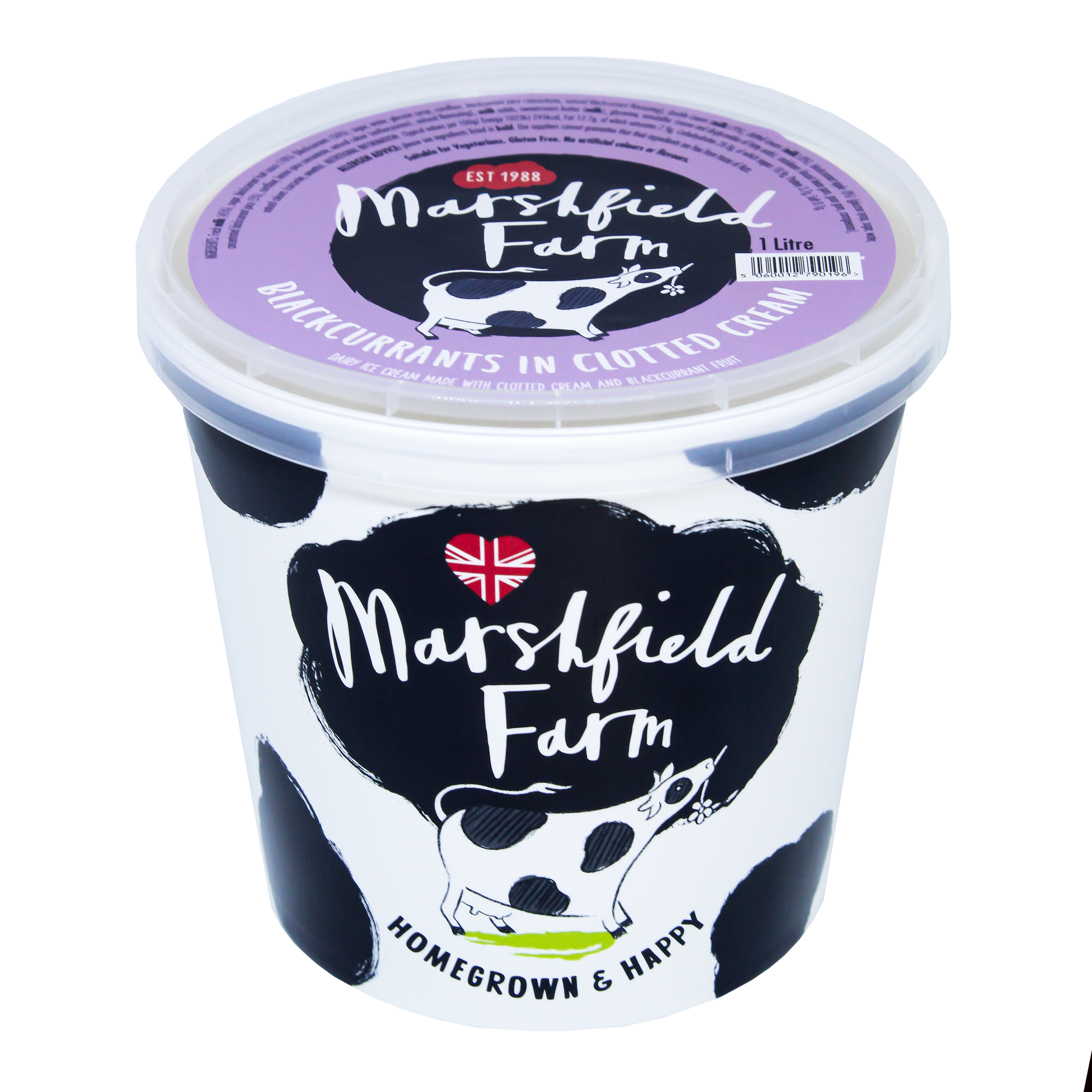 Marshfield Farm Blackcurrants in Clotted Cream Ice Cream 1 Litre Tub