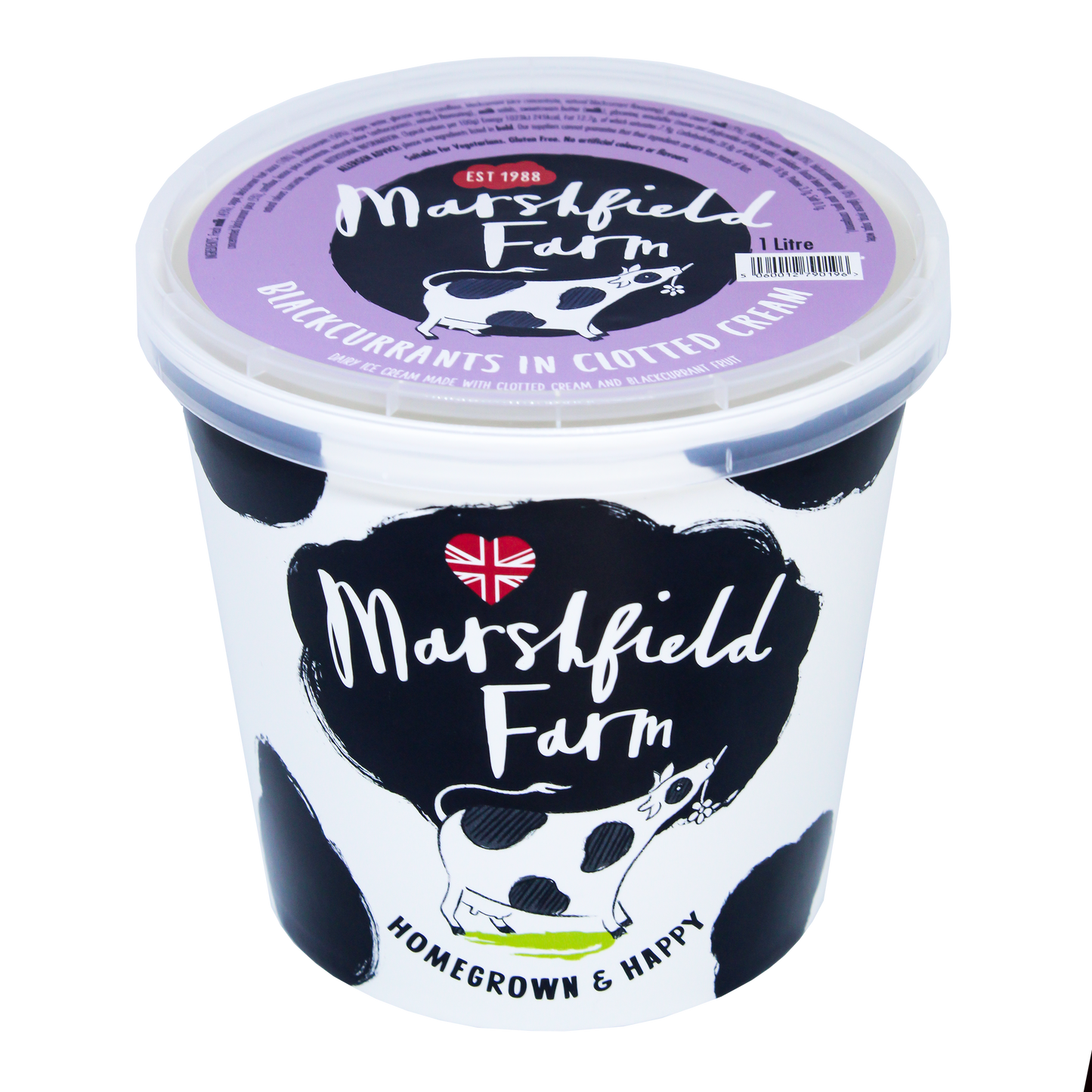 Marshfield Farm Blackcurrants in Clotted Cream Ice Cream 1 Litre Tub