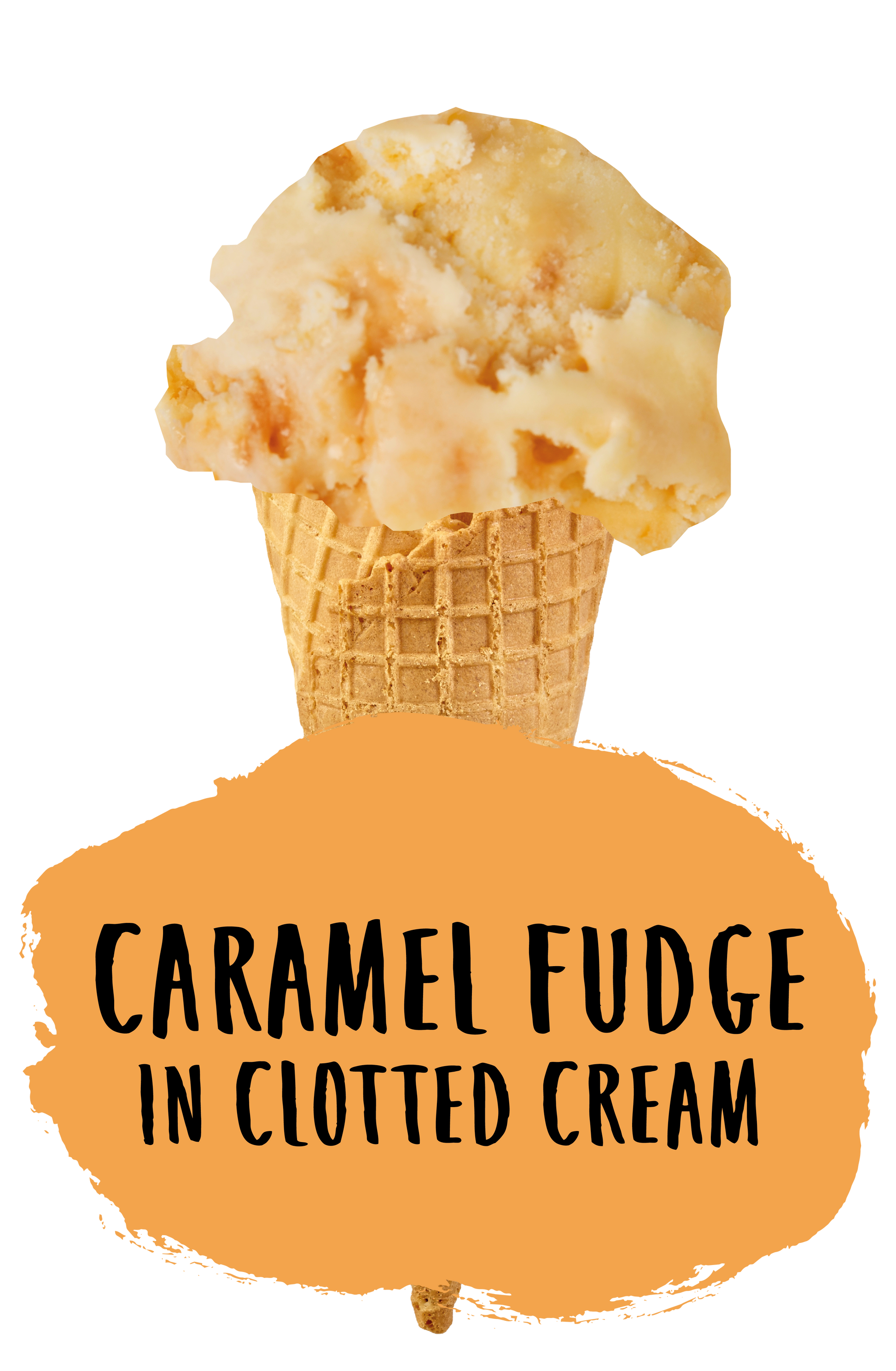 Marshfield Farm Caramel Fudge in Clotted Cream Ice Cream Flavour Cone