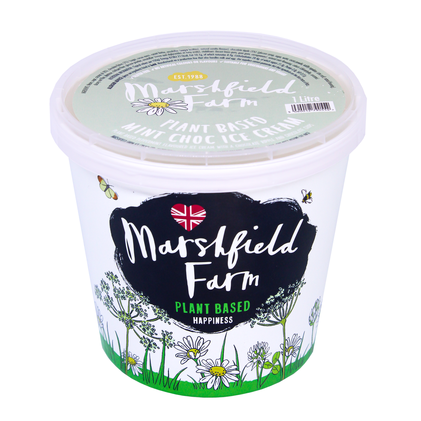 Marshfield Farm Plant Based Mint Choc Ice Cceam 1 litre tub