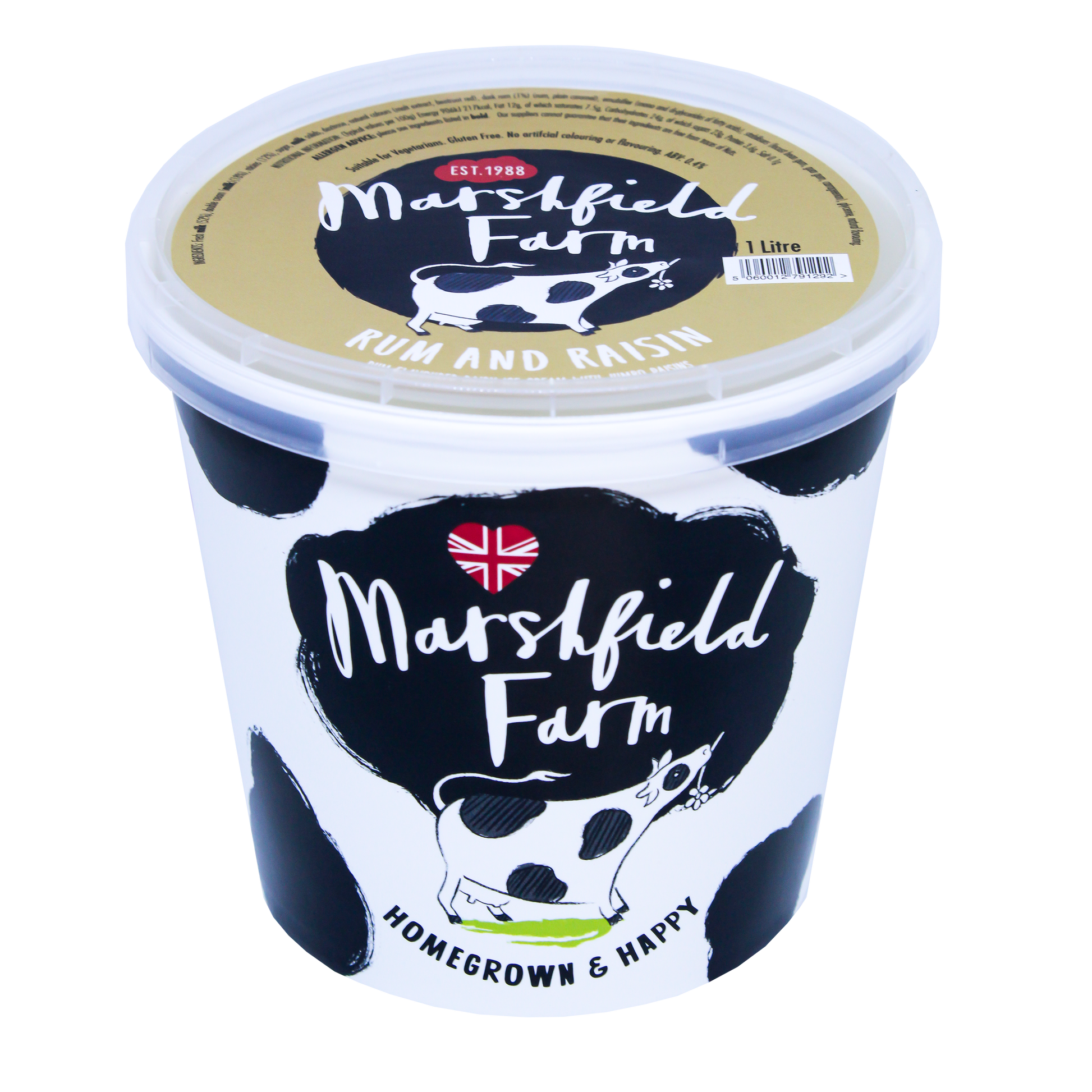 Marshfield Farm Rum and Raisin Ice Cream 1 Litre