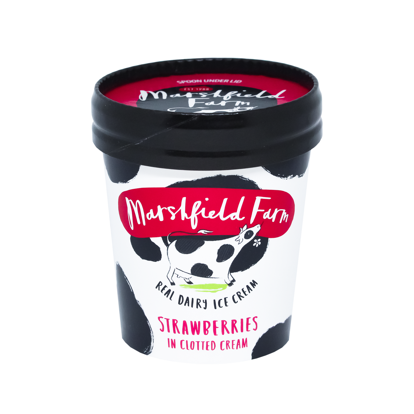 Marshfield Farm Strawberries in Clotted Cream Ice Cream 125ml Tub