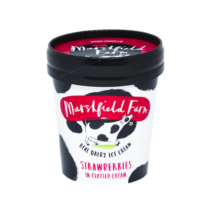 Marshfield Farm Strawberries in Clotted Cream Ice Cream 125ml Tub